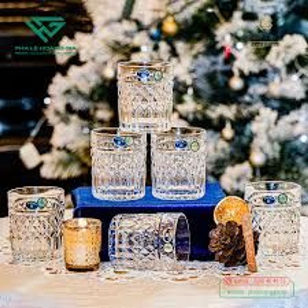 Bộ 6 cốc thủy tinh 220ML (bộ 6 ly) thủy tinh cao cấp đế dày – cốc thủy tinh siêu trong