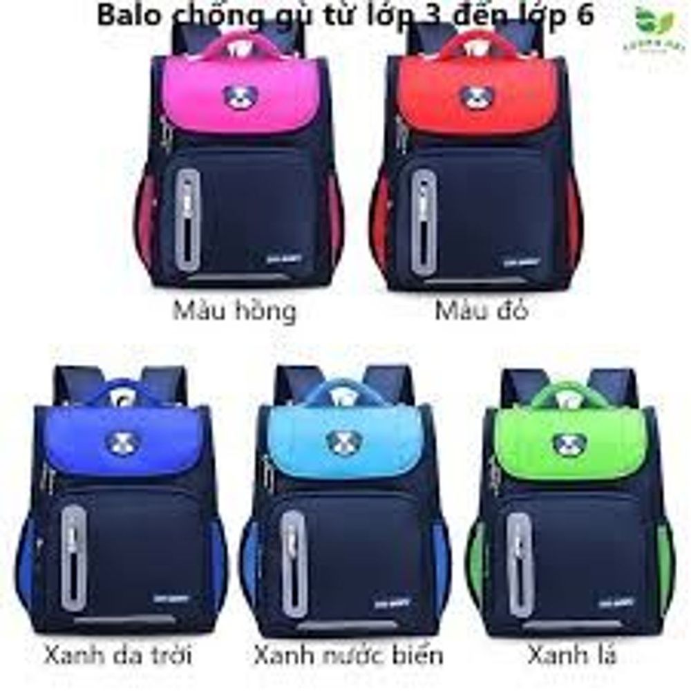 Balo Chống Gù Chống Nước Hình Gấu Cho Học Sinh Tiểu Học Và Trung Học - Cặp Sách Cho Bé Trai Và Bé Gái