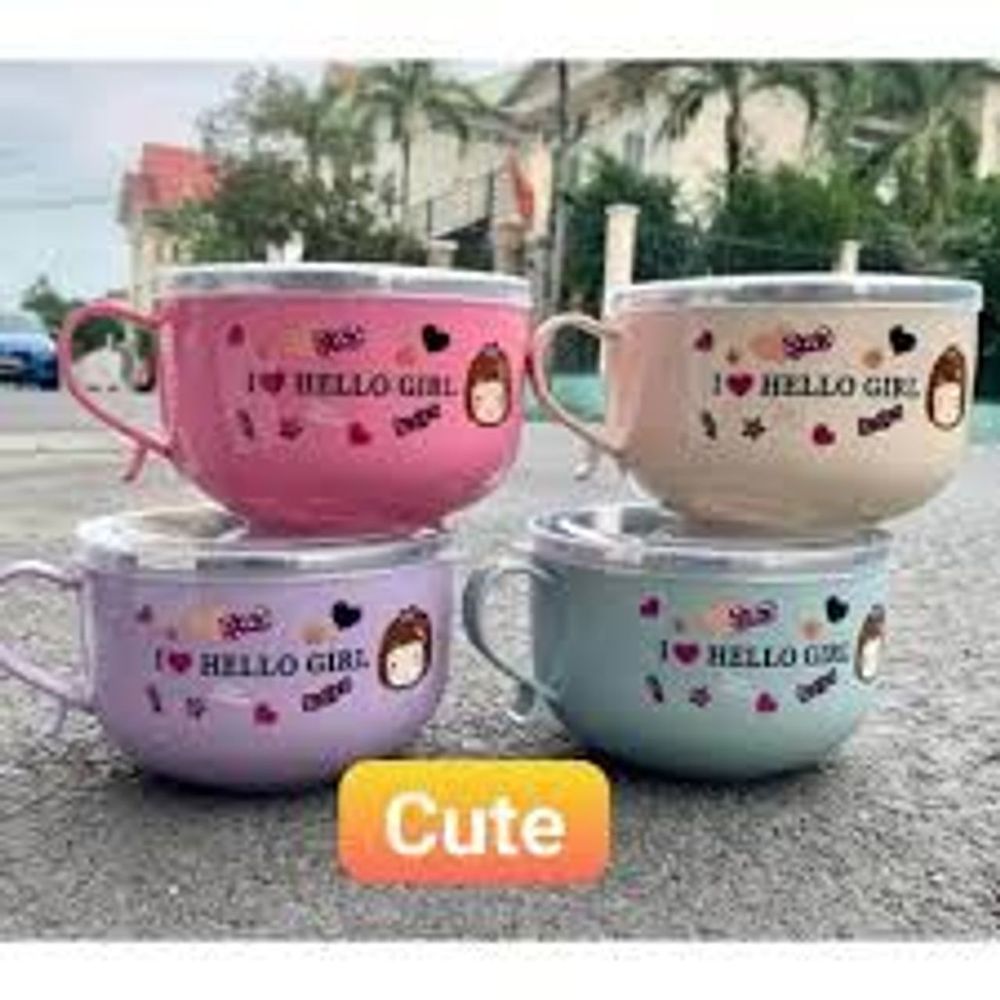 TÔ ĂN MÌ CÓ NẮP KÈM MUỖNG, TÔ MÌ DỄ THƯƠNG, ĐỰNG THỨC ĂN