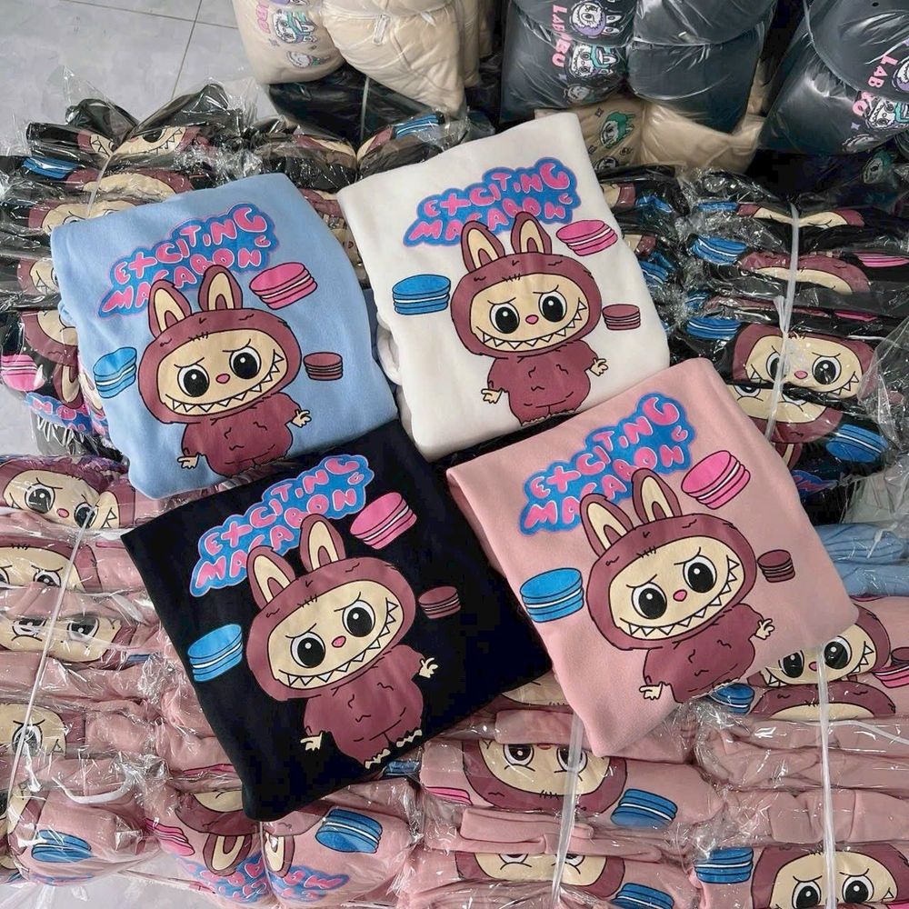 áo khoác in LaBubu chất thun nỉ mềm mịn,form dưới 70kg,nón 2 lớp .logo in đẹp