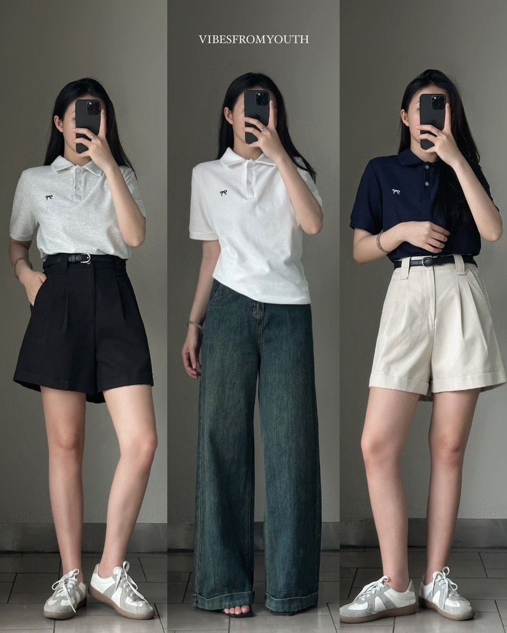 ÁO THUN POLO THÊU NƠ NHỎ freesize dưới 52kg