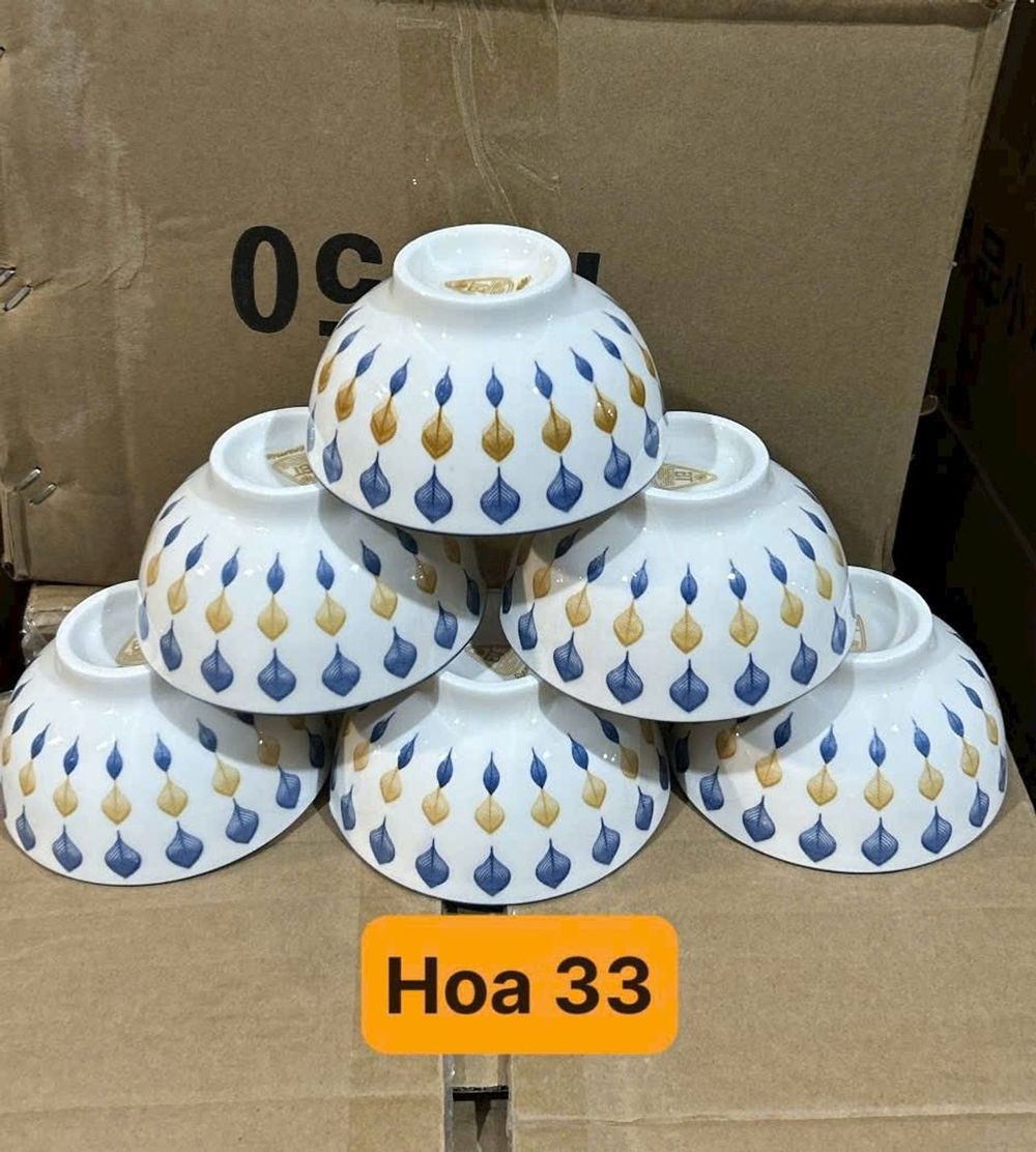 Bộ 10 chén bát cơm sứ 11,5cm bông phong cách Hàn Quốc Cao Cấp