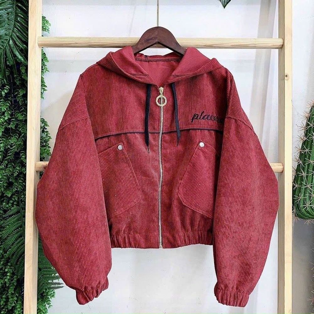 Áo khoác nhung dáng lửng thêu placere freesize dưới 65kg