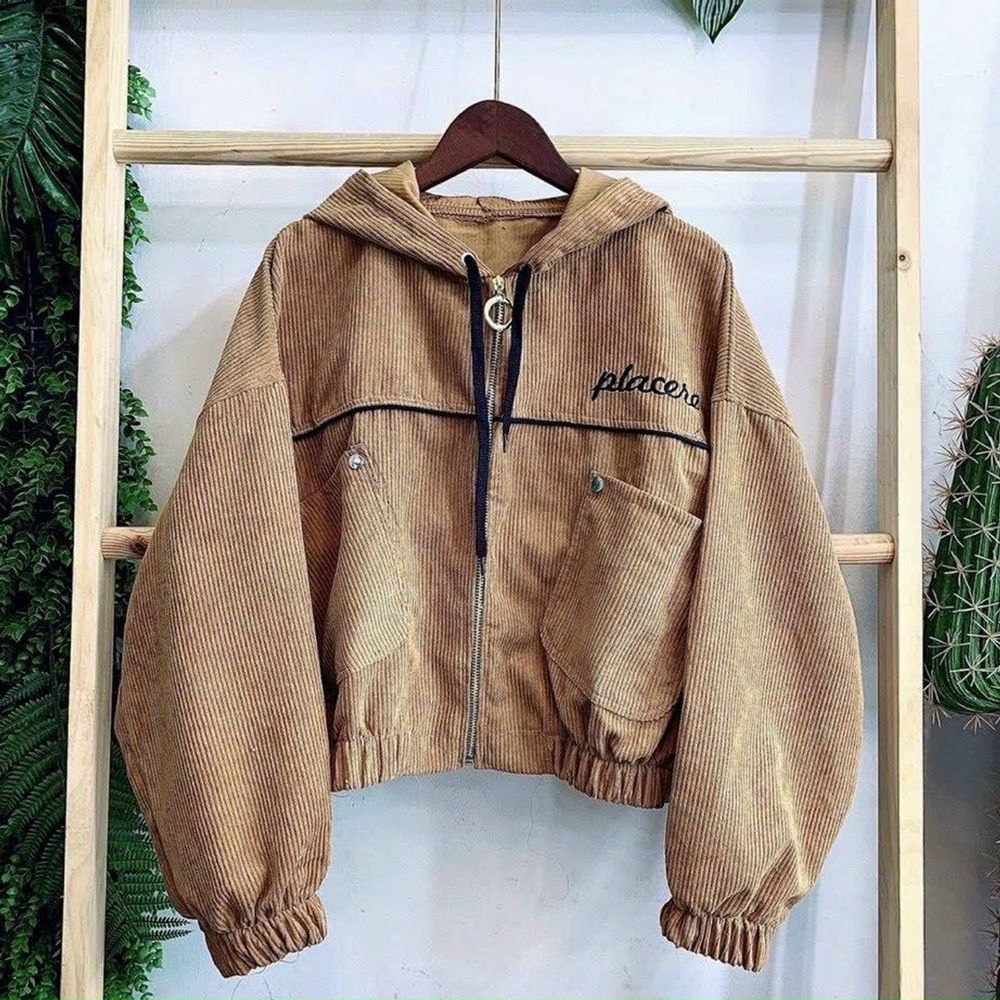 Áo khoác nhung dáng lửng thêu placere freesize dưới 65kg