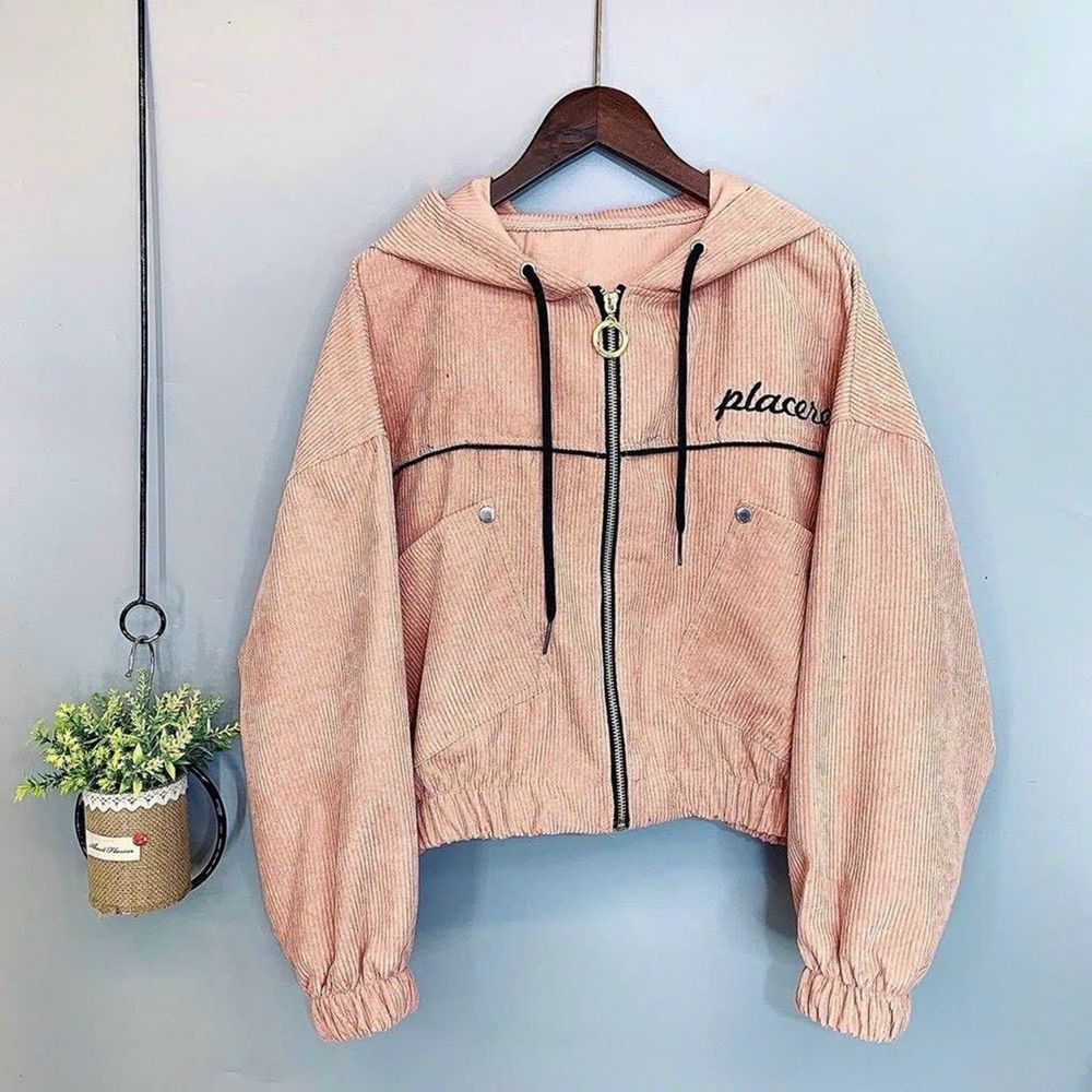 Áo khoác nhung dáng lửng thêu placere freesize dưới 65kg