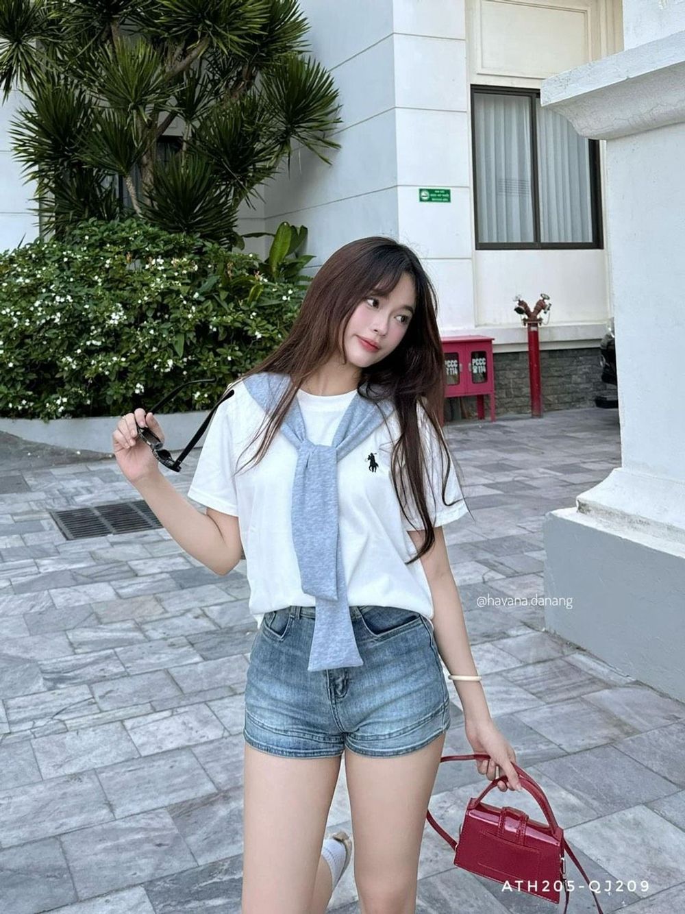 Áo thun baby tee logo thêu ngựa freesize dưới 55kg