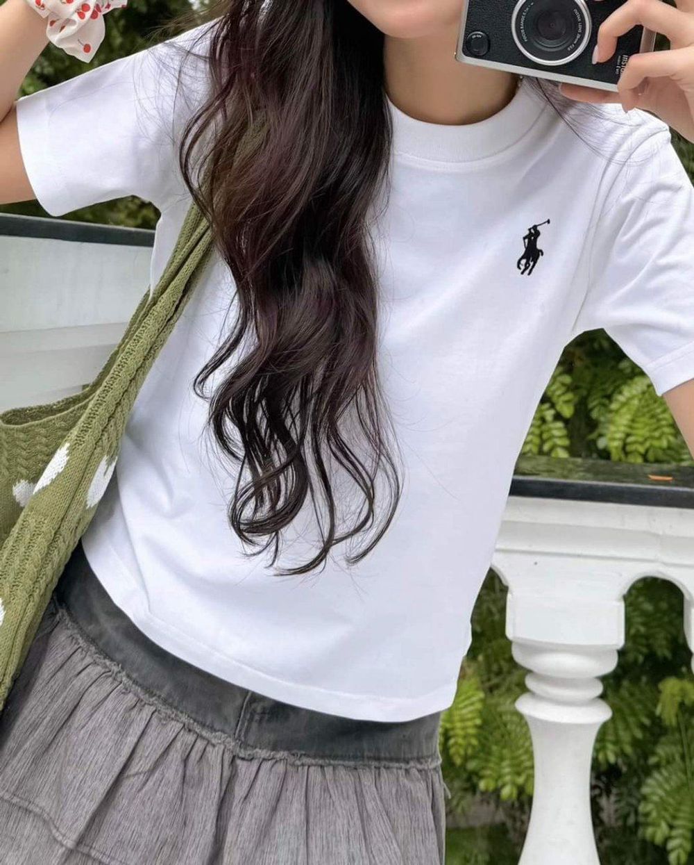 Áo thun baby tee logo thêu ngựa freesize dưới 55kg