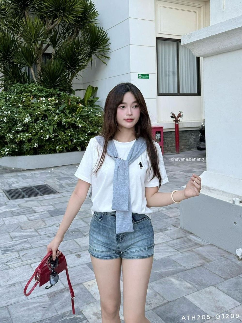 Áo thun baby tee logo thêu ngựa freesize dưới 55kg