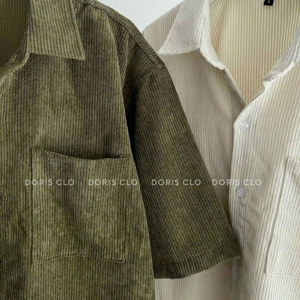 Sơ mi tay ngắn chất nhung mịn form dưới 70kg