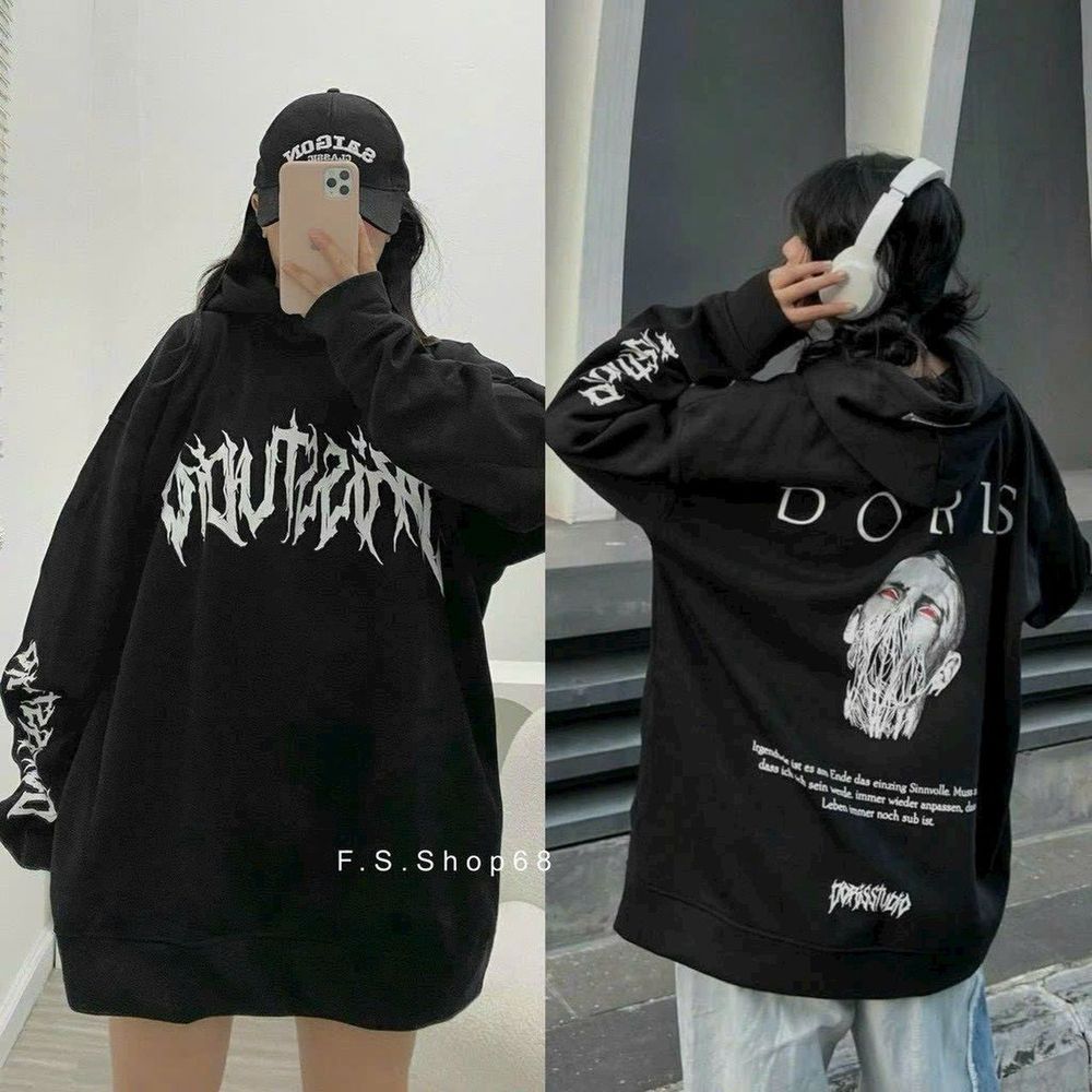 Áo hoodie DORIS Chất thun nỉ mịn mát dày.form dưới 70kg. Chống nắng, giữ ấm tốt.