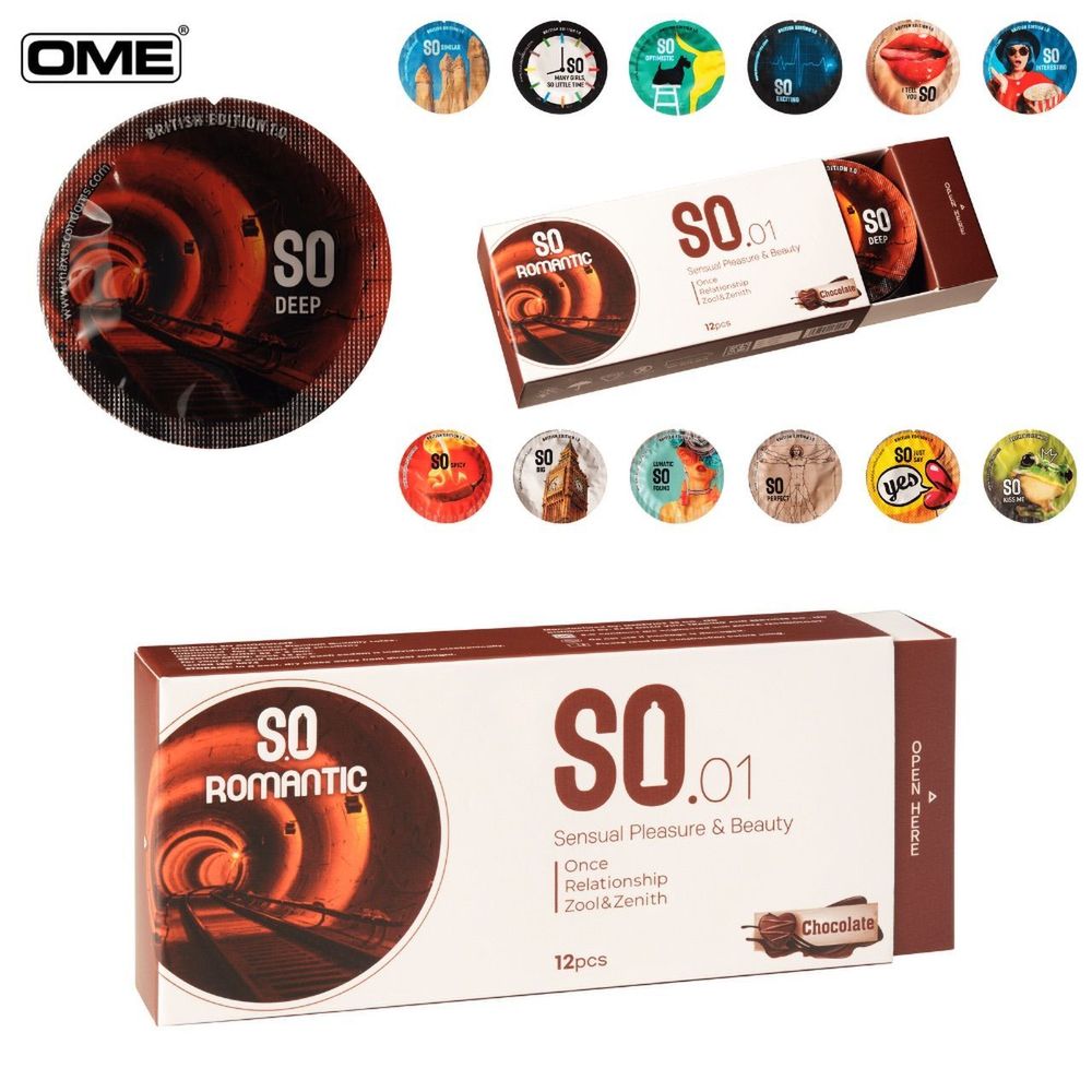 Bao cao su SO ROMANTIC size 52mm siêu mỏng, hương chocolate 12 cái/ hộp