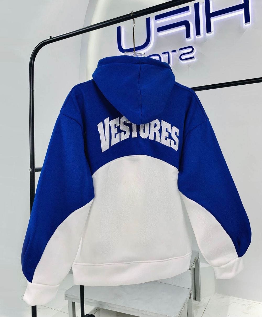 Áo hoodie phối 2 màu thêu VESTURES chất nỉ bông dày mịn