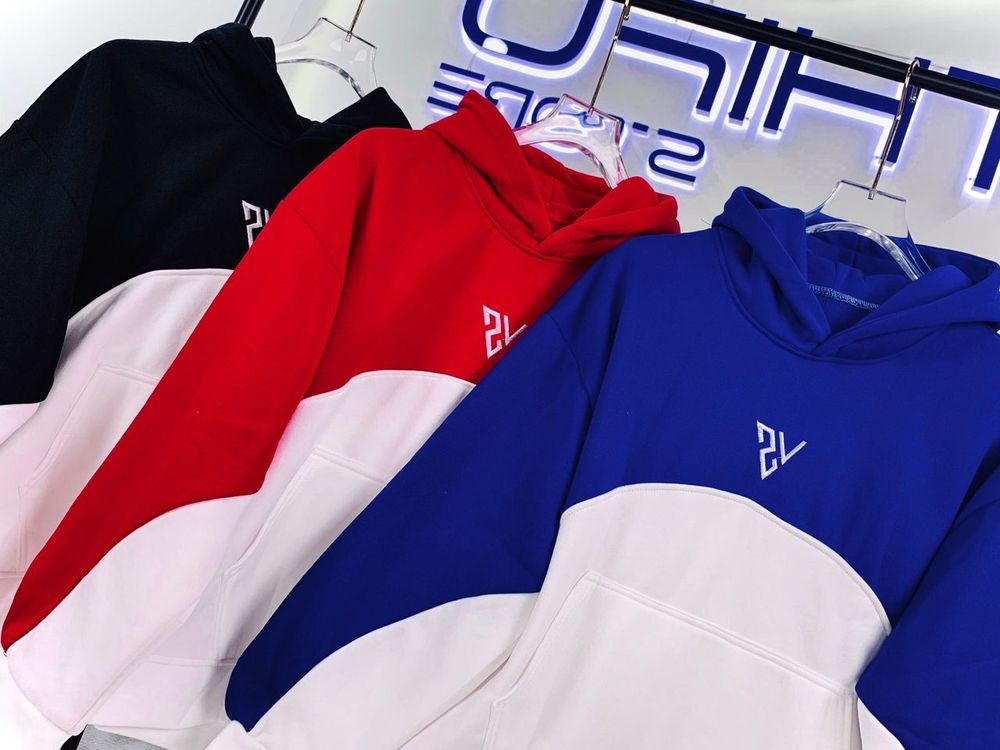 Áo hoodie phối 2 màu thêu VESTURES chất nỉ bông dày mịn