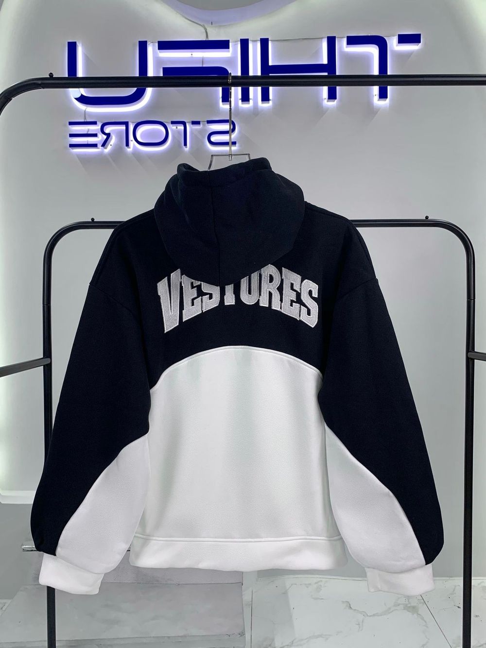 Áo hoodie phối 2 màu thêu VESTURES chất nỉ bông dày mịn