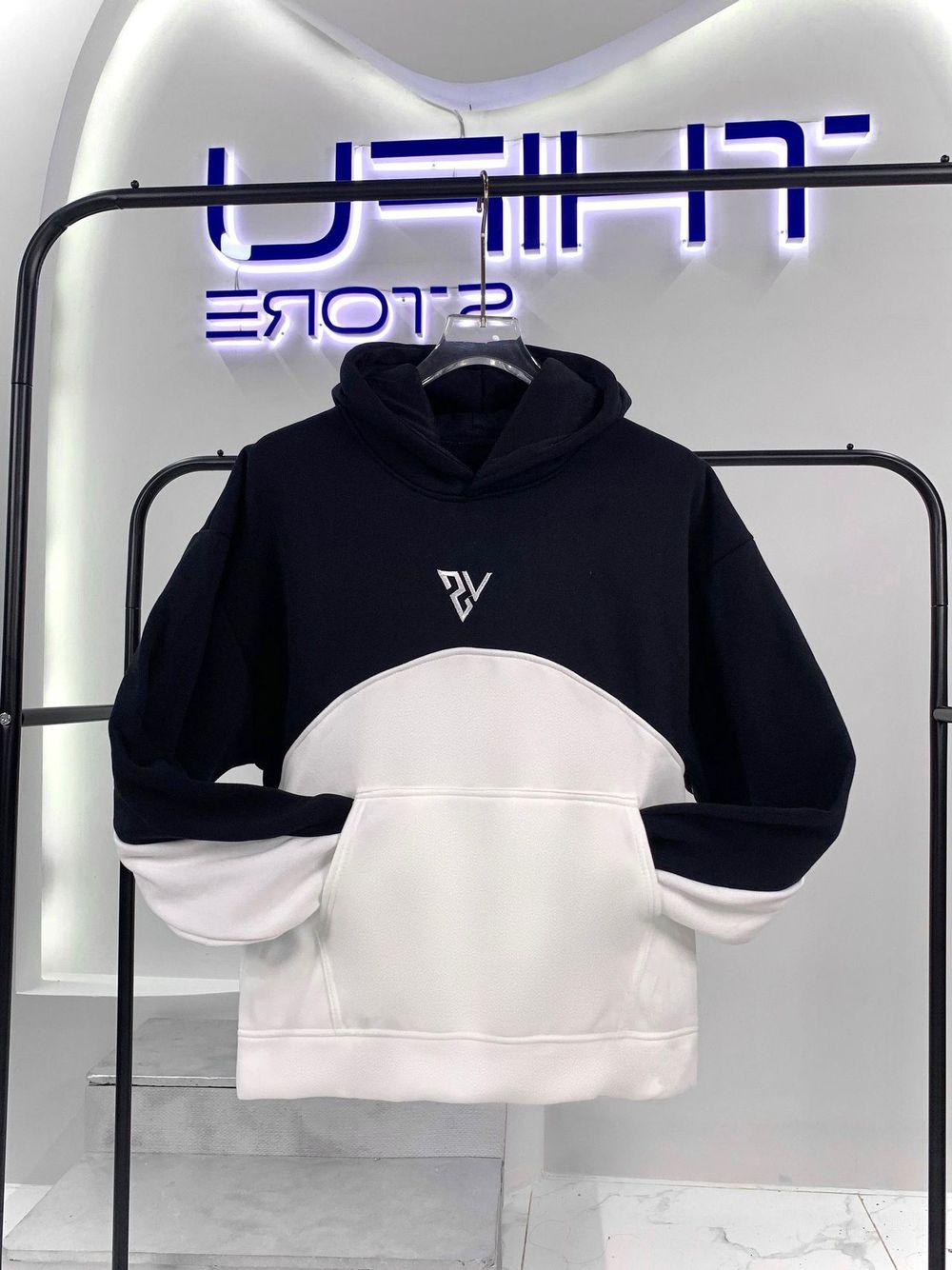 Áo hoodie phối 2 màu thêu VESTURES chất nỉ bông dày mịn