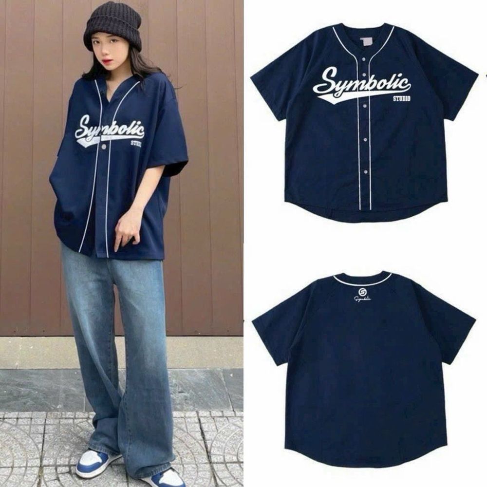Sơ mi bóng chày thêu Symbolic