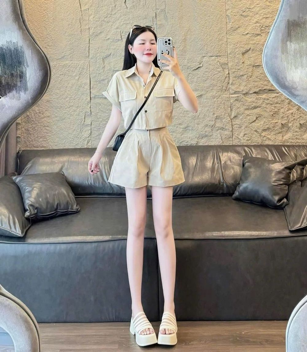 Sét bộ , Chất liệu :kaki, free size dưới 55kg