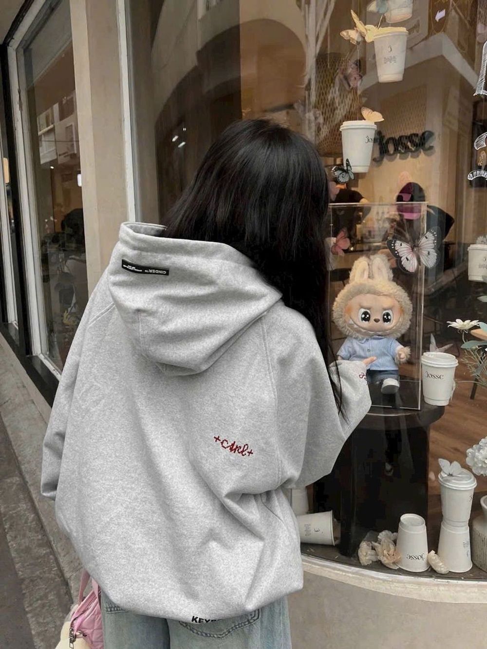 Áo khoác hoodie zip form boxy 2 túi vuông in Keyboard