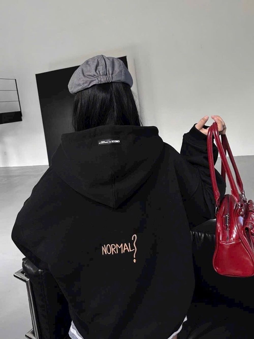 Áo khoác hoodie zip form boxy thêu What Is Normal ?