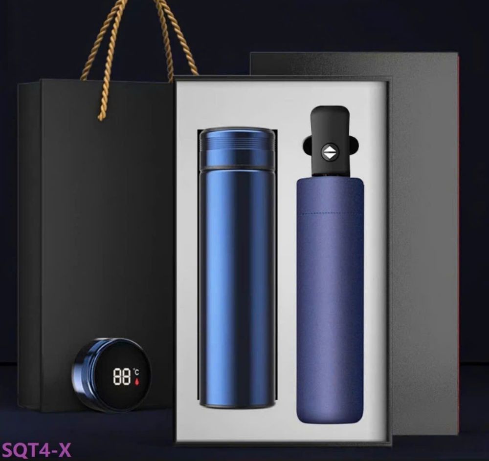 Set quà tặng cao cấp (bình giữ nhiệt 500ml hiện nhiệt độ + ô chống thấm)