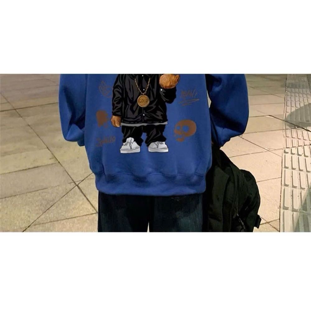 Áo Hoodie in Gấu bự hình in xịn, bền chắc, bao giặt thoải mái,mềm mịn nón 2 lớp vải chính.