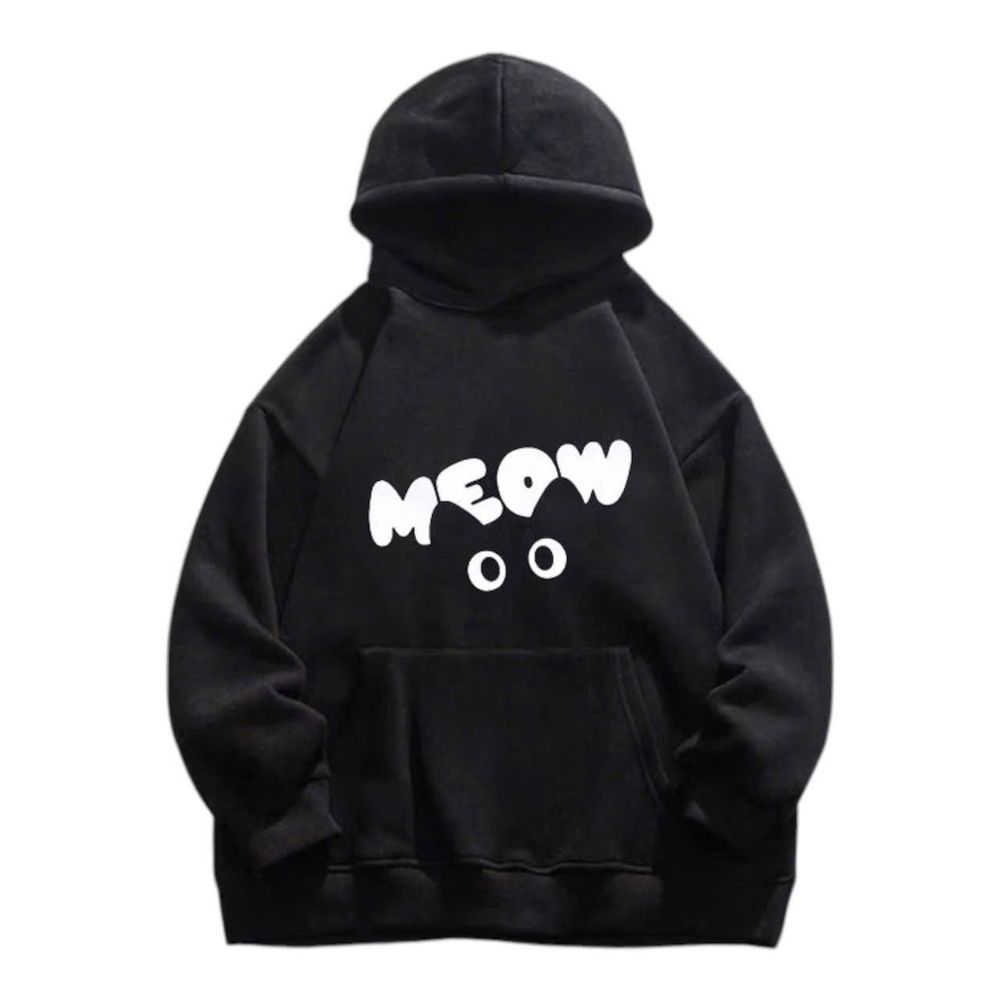 Áo khoác + Áo Hoodie in MEOW mèo hình in đẹp , mịn,mềm,bo dệt.