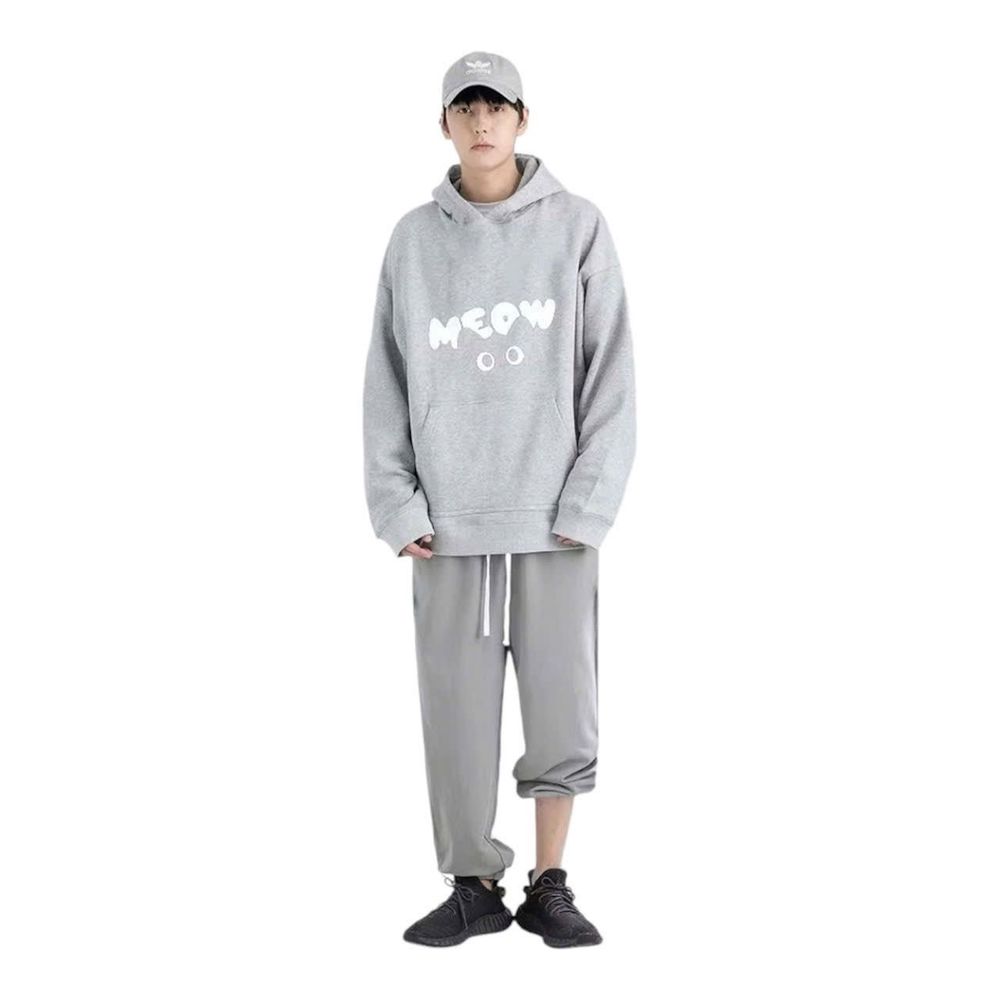 Áo khoác + Áo Hoodie in MEOW mèo hình in đẹp , mịn,mềm,bo dệt.