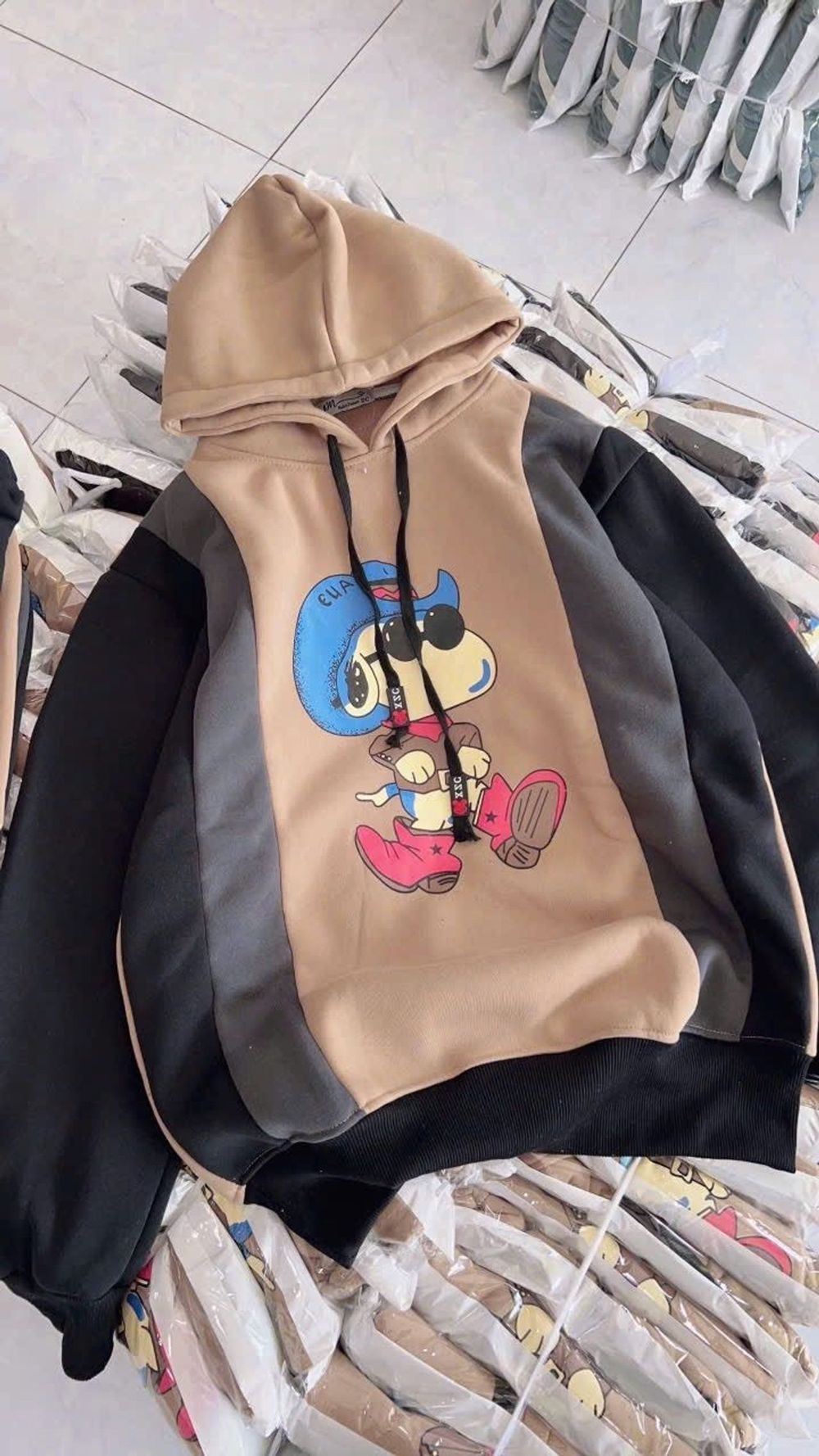 Áo Hoodie in chú chó cao bồi dễ thương