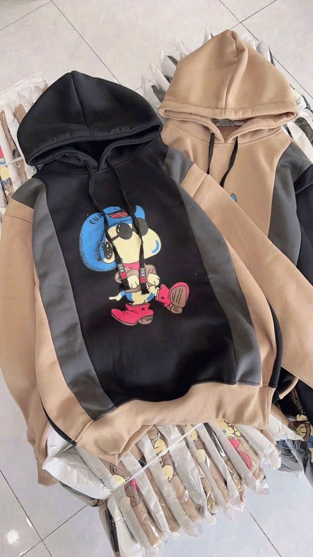 Áo Hoodie in chú chó cao bồi dễ thương