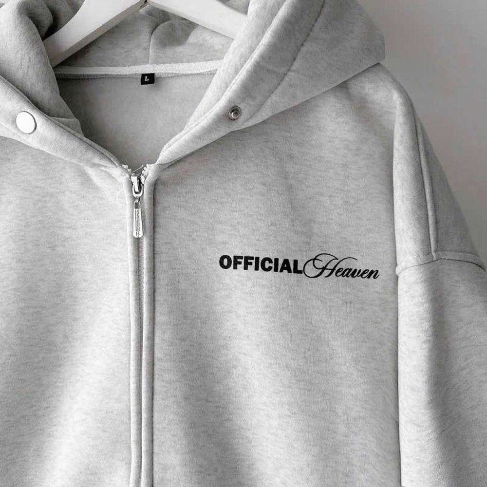 Áo khoác in chữ OFFICIAL HEAVEN nút bấm nón Chất nỉ dày mịn freesize dưới 70kg