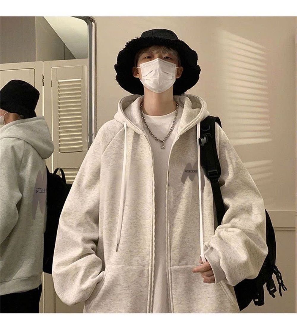 Áo khoác in chữ M WKECESLDBE chất nỉ bông dày mịn unisex nam nữ