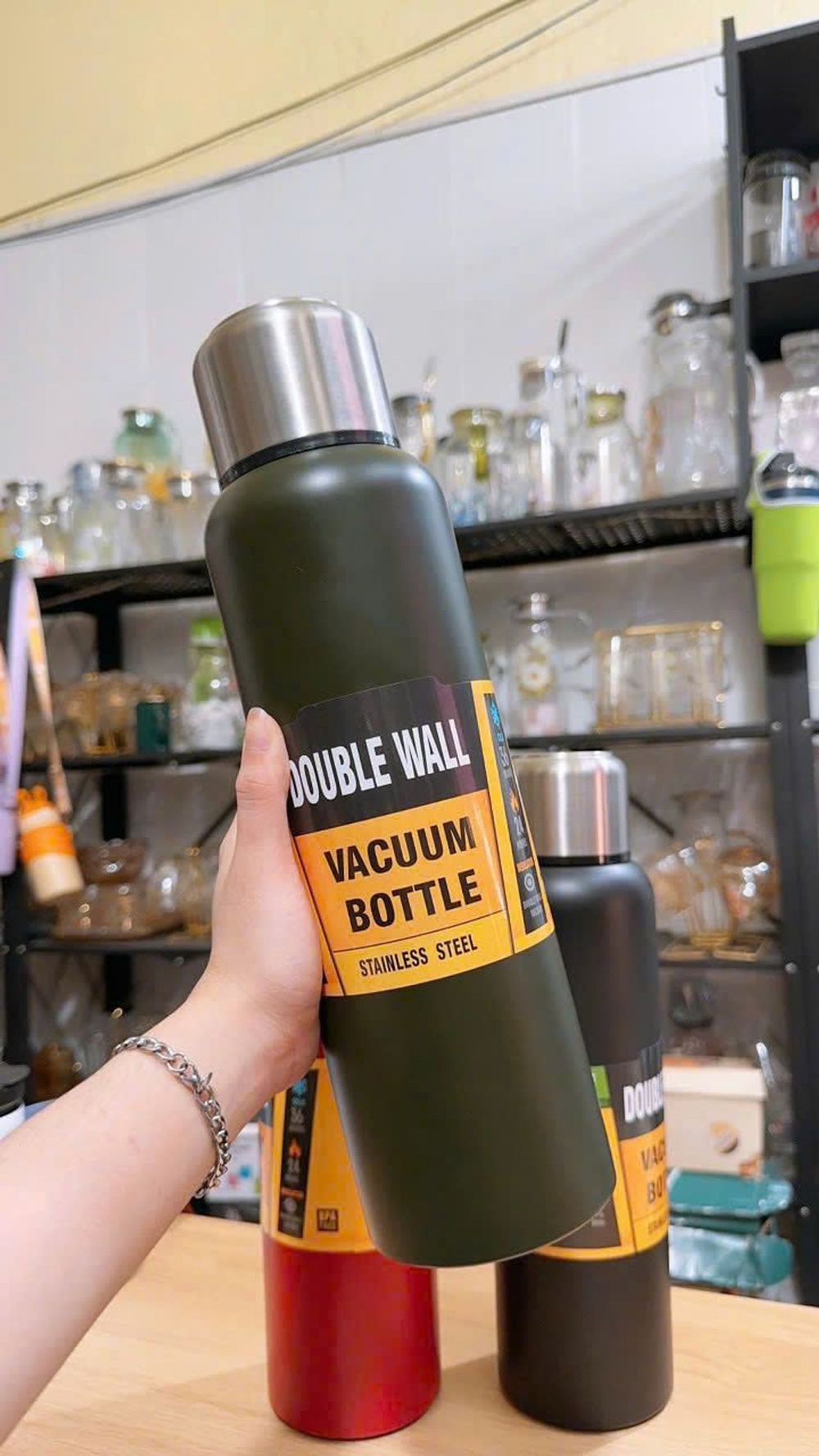 Bình giữ nhiệt inox 5 lơp 304 1000ml có dây xách - binh giu nhiet - ly giu nhiet - cốc giữ nhiệt - ly giữ nhiệt - bình nước thể thao