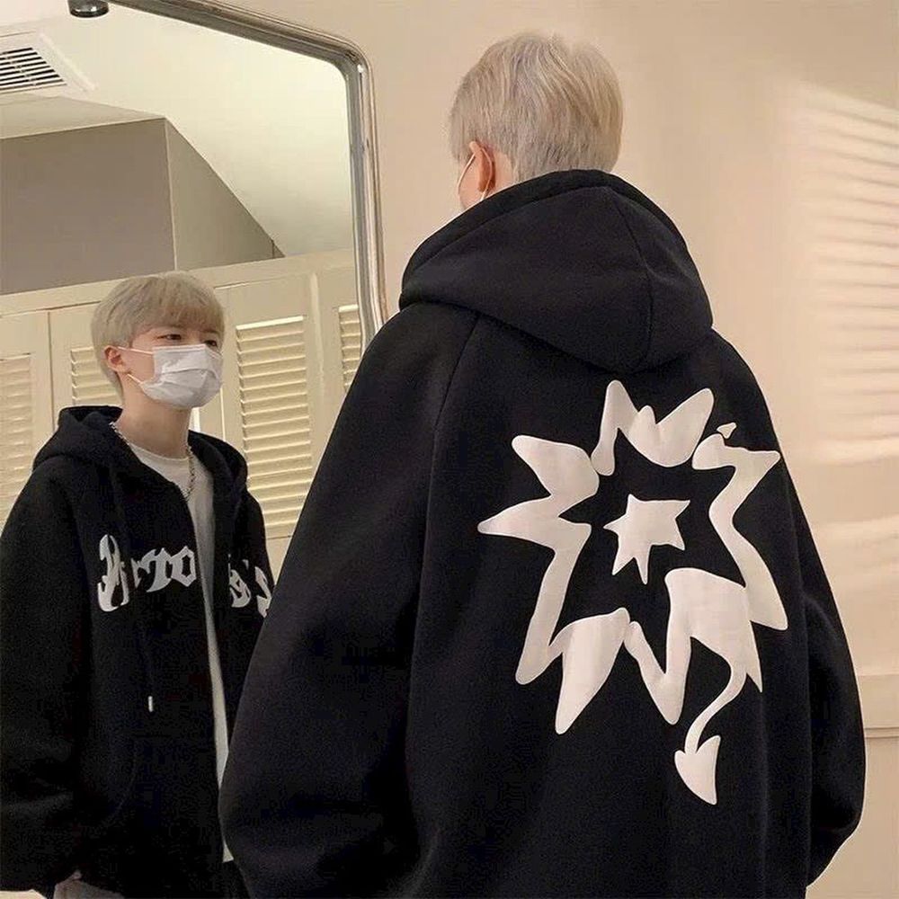 Áo khoác in nổi chữ ZEE chất nỉ dày mịn form rộng freesize unisex