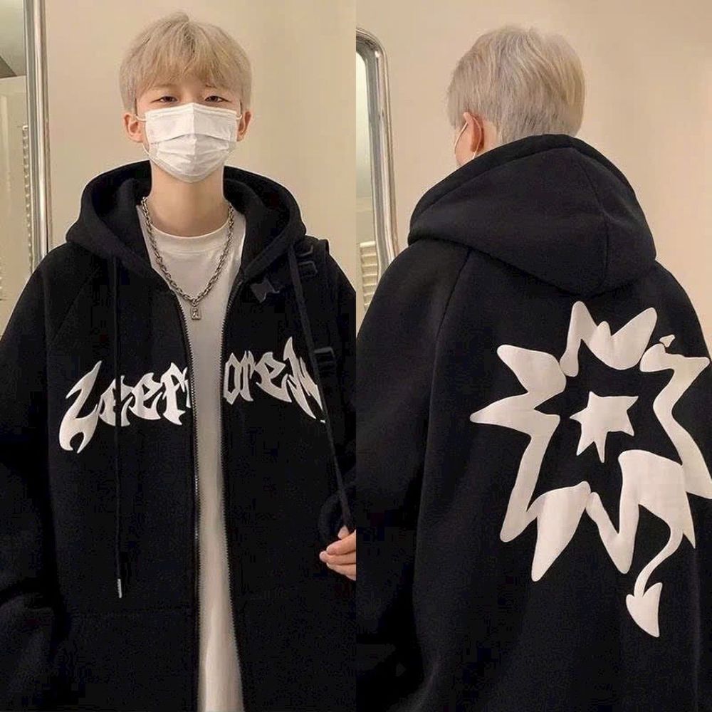 Áo khoác in nổi chữ ZEE chất nỉ dày mịn form rộng freesize unisex