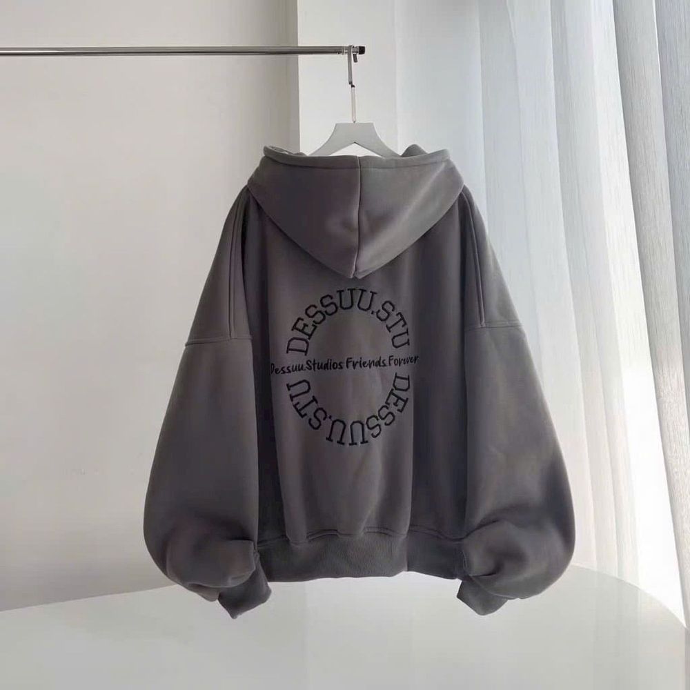 Áo khoác form boxy thêu DESSUU 4 túi hàng loại 1 bán ,chất nỉ dày mịn freesize