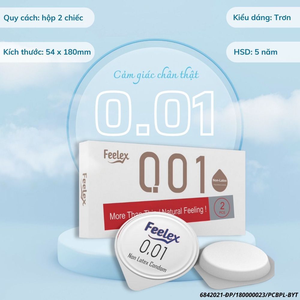 Bao cao su Feelex 001, siêu mỏng chuẩn 0.01mm