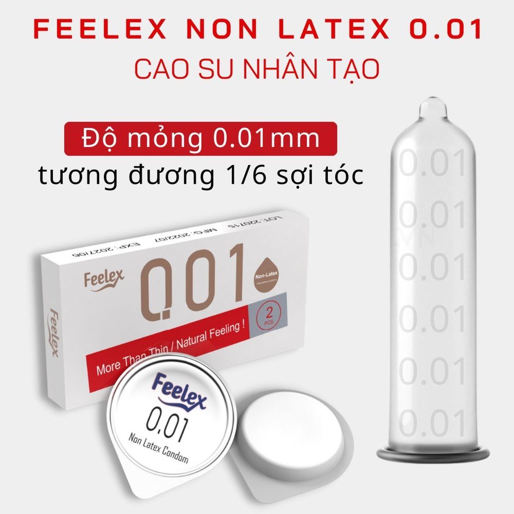 Bao cao su Feelex 001, siêu mỏng chuẩn 0.01mm