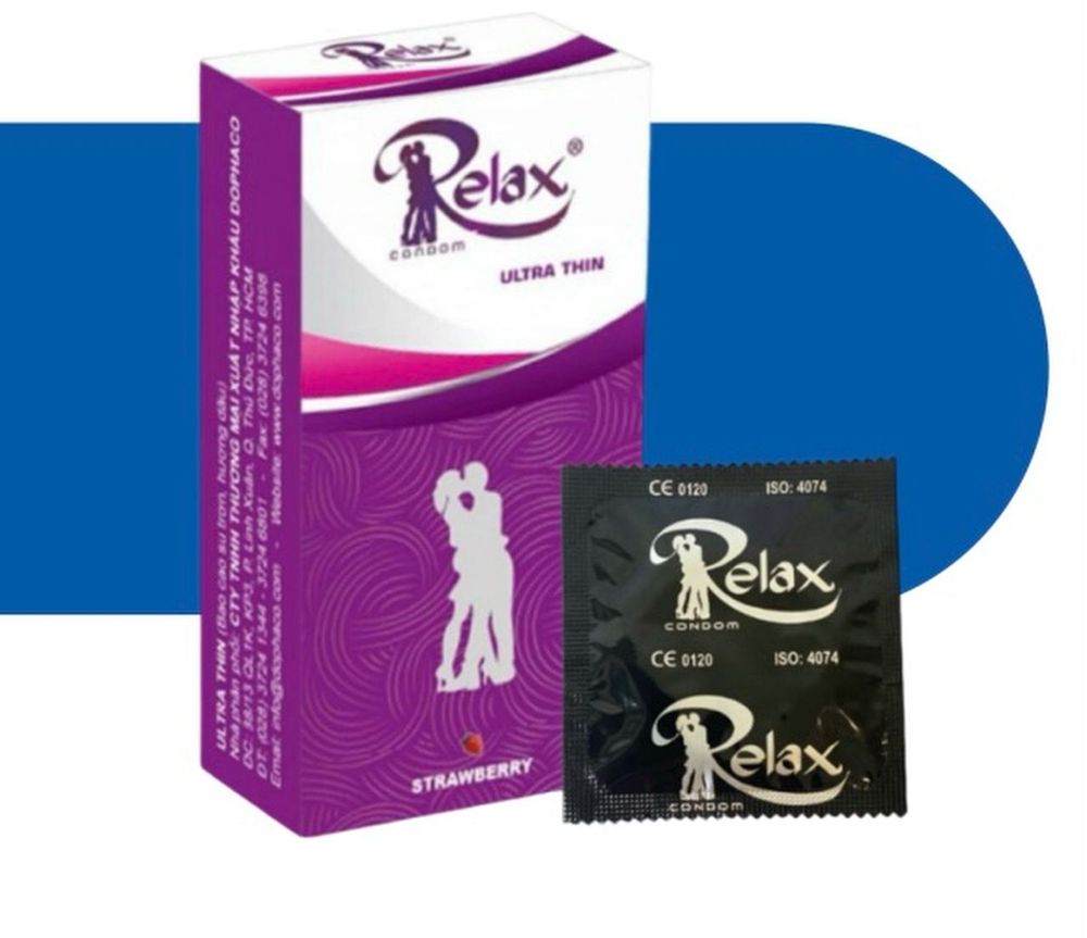 Bao cao su Relax - Hương dâu - Hộp 12 cái