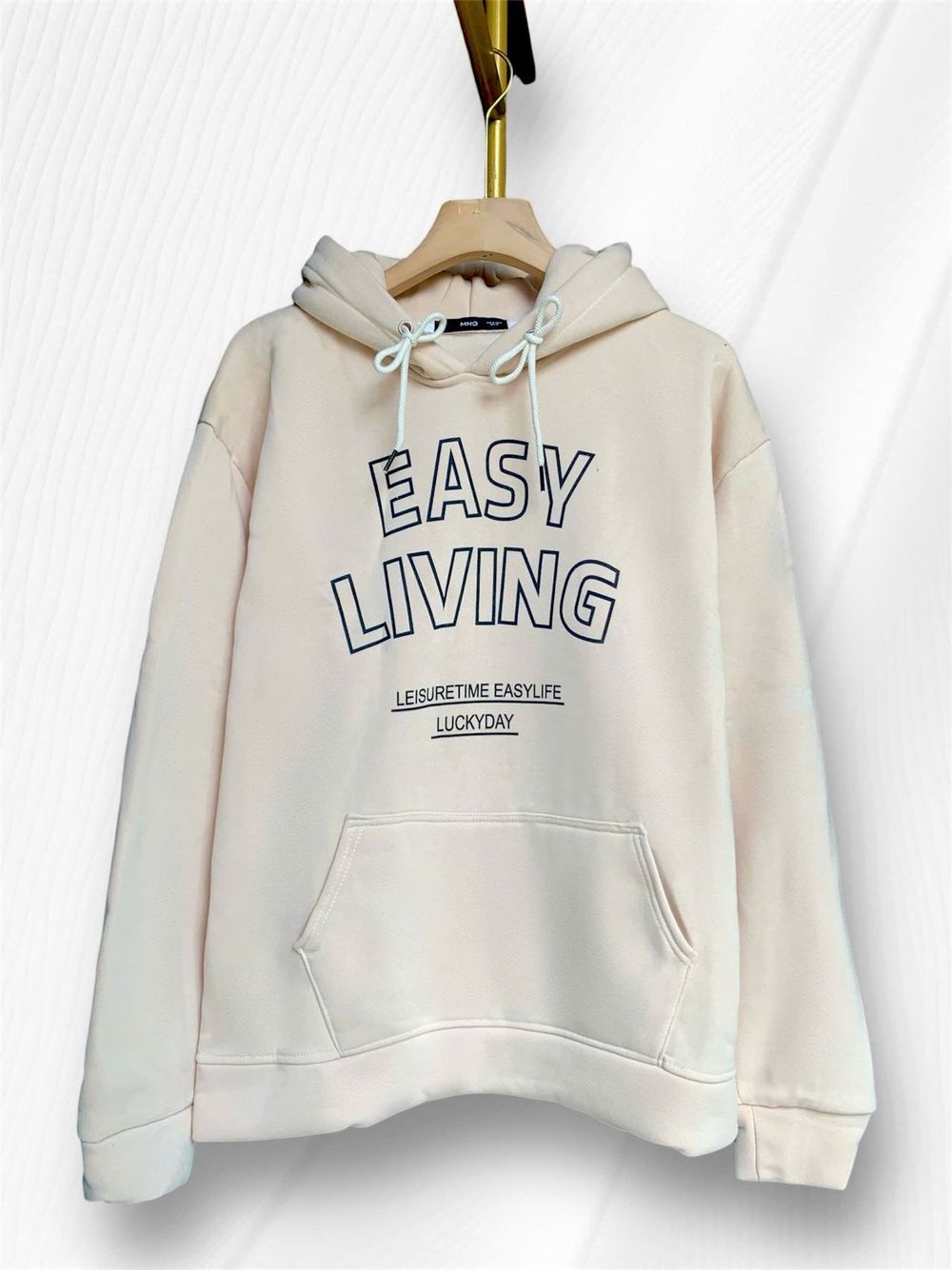 Áo hoodie nỉ ngoại in EASY LIVING form rộng freesize dưới 90kg