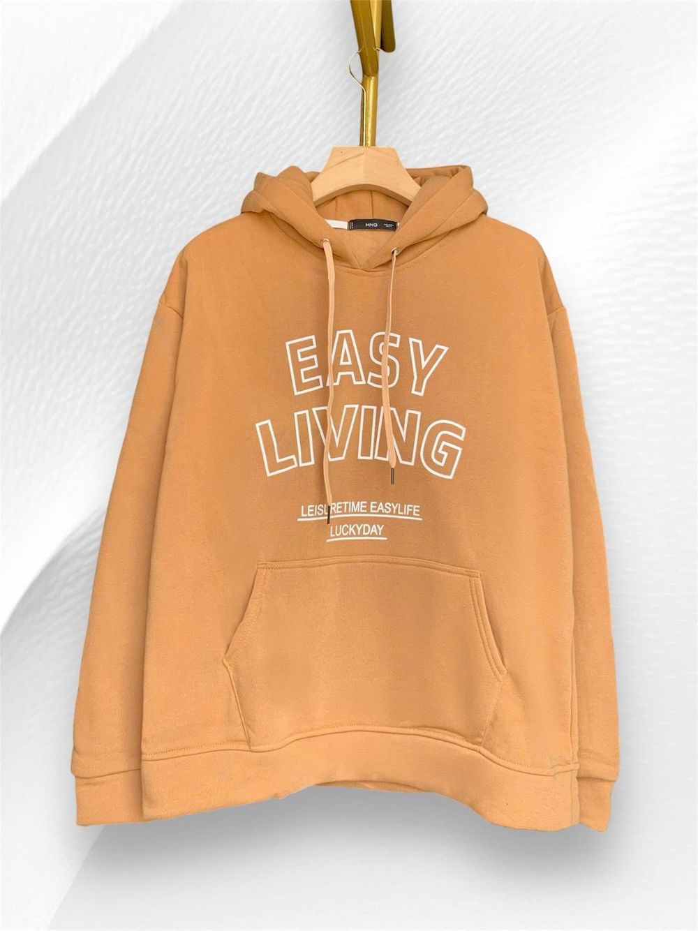 Áo hoodie nỉ ngoại in EASY LIVING form rộng freesize dưới 90kg