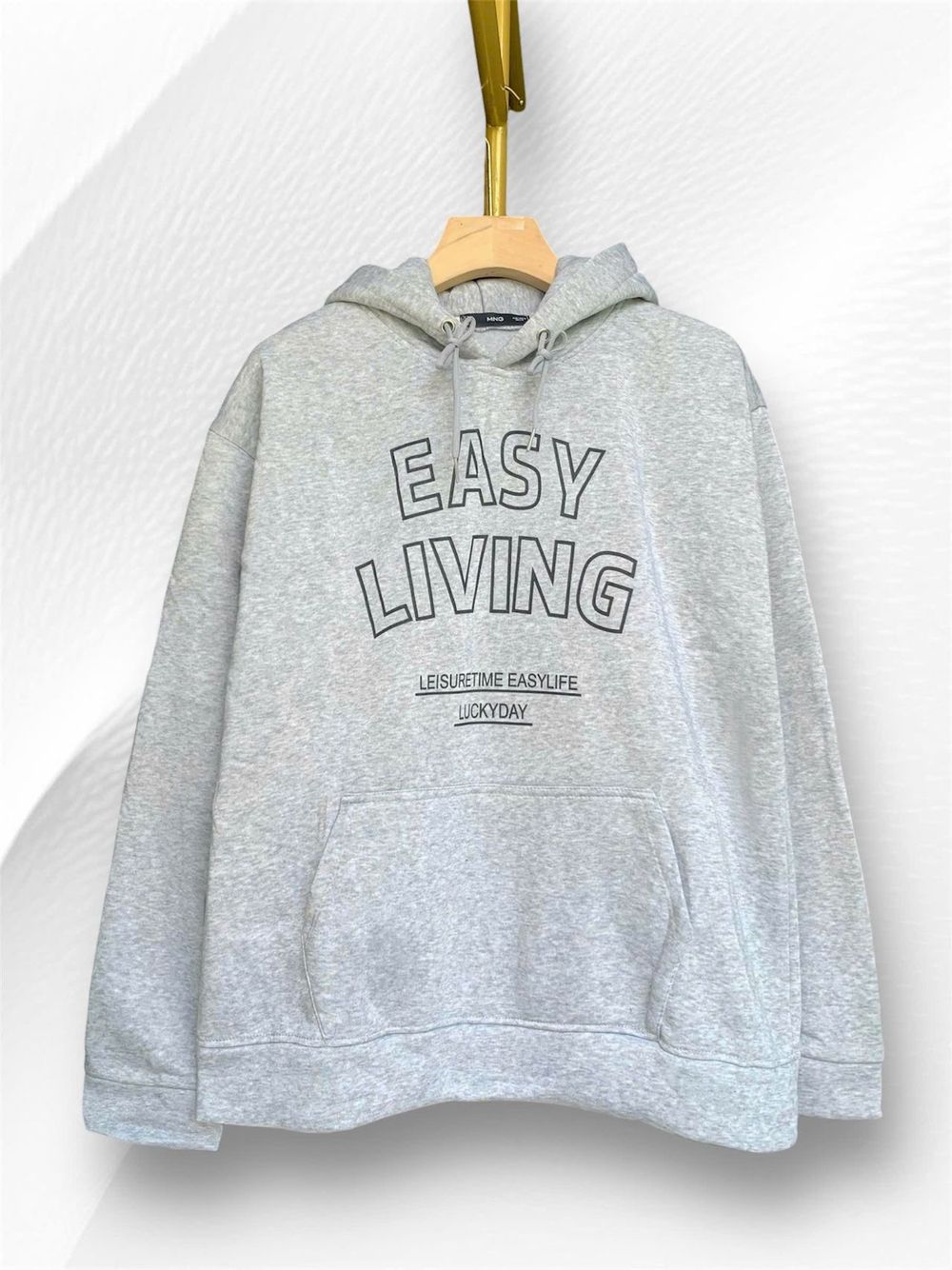 Áo hoodie nỉ ngoại in EASY LIVING form rộng freesize dưới 90kg