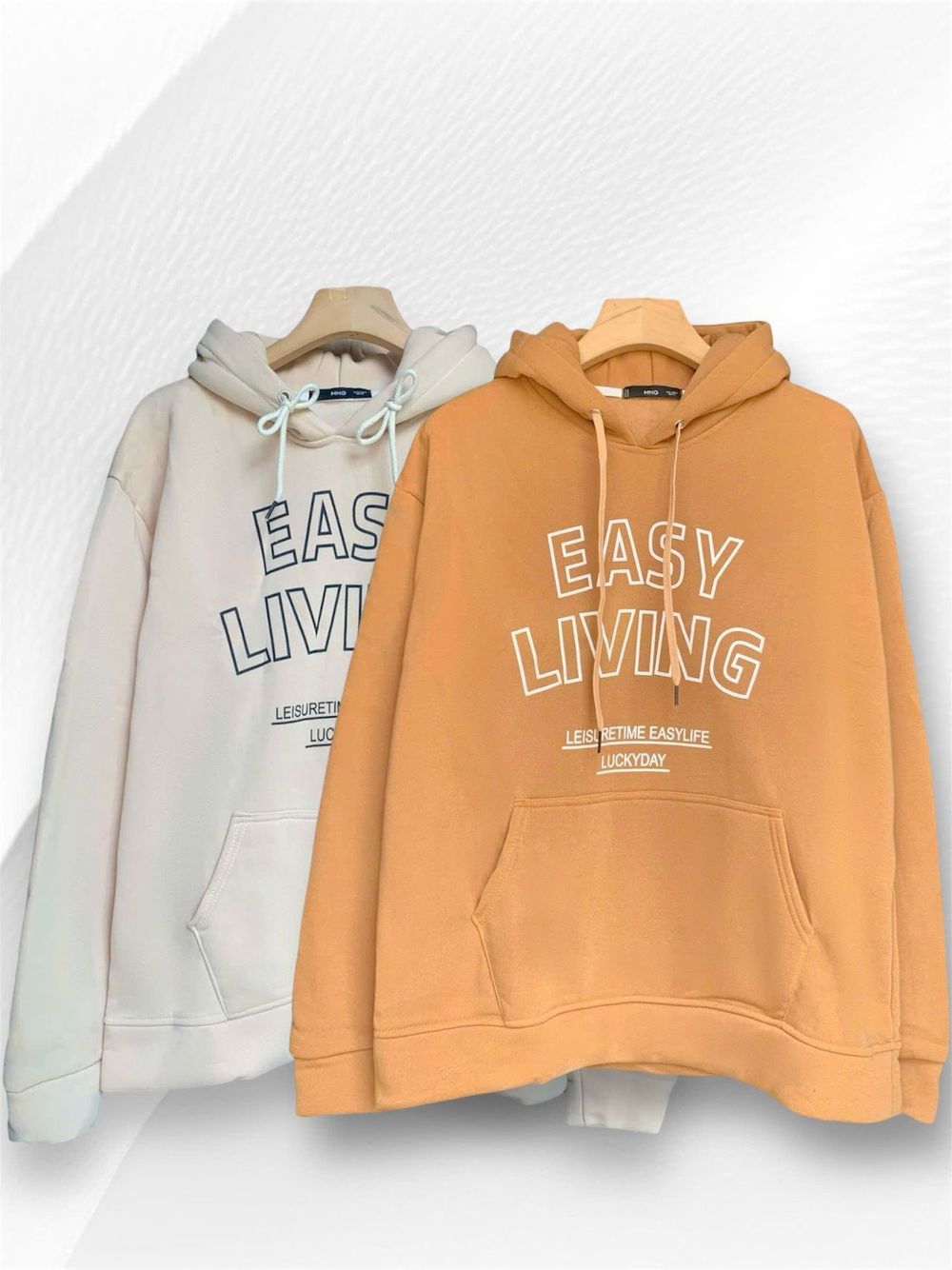 Áo hoodie nỉ ngoại in EASY LIVING form rộng freesize dưới 90kg