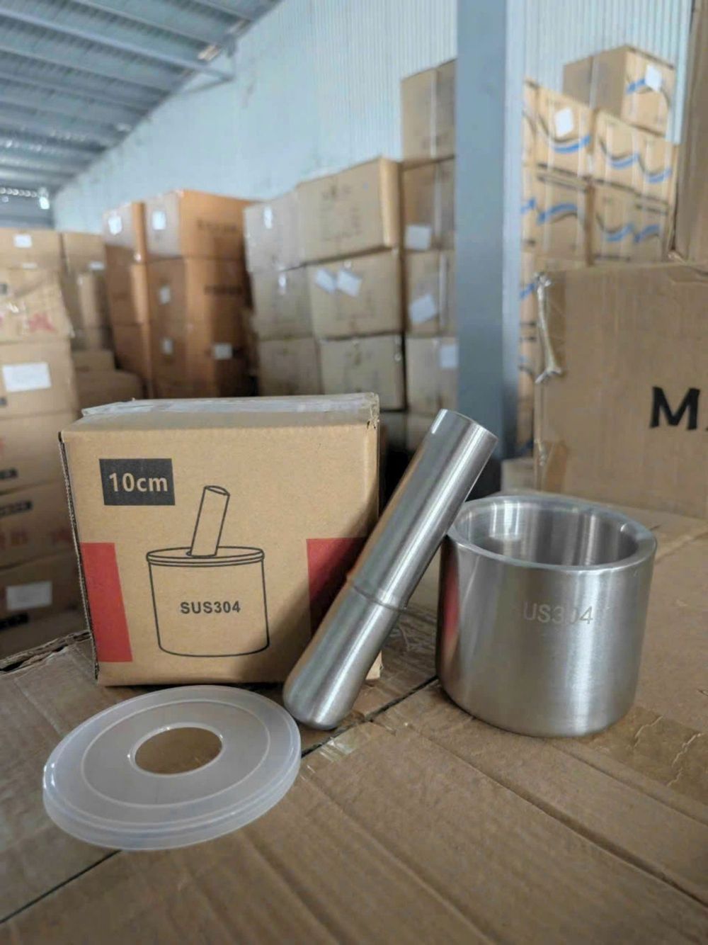 BỘ CHÀY CỐI INOX 304 đúc nguyên khối đường kính 10cm ( THÙNG 24 C )