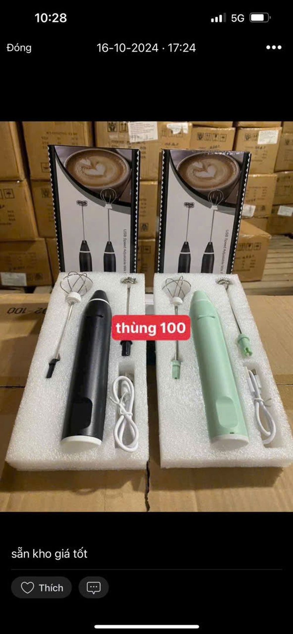 Máy tạo bọt, đánh bọt cà phê đánh trứng trộn bột làm bánh Pin Sạc USP 2 đầu Từ Pink Pink Nguyên Liệu Trà Sữa ( THÙNG 100 C )