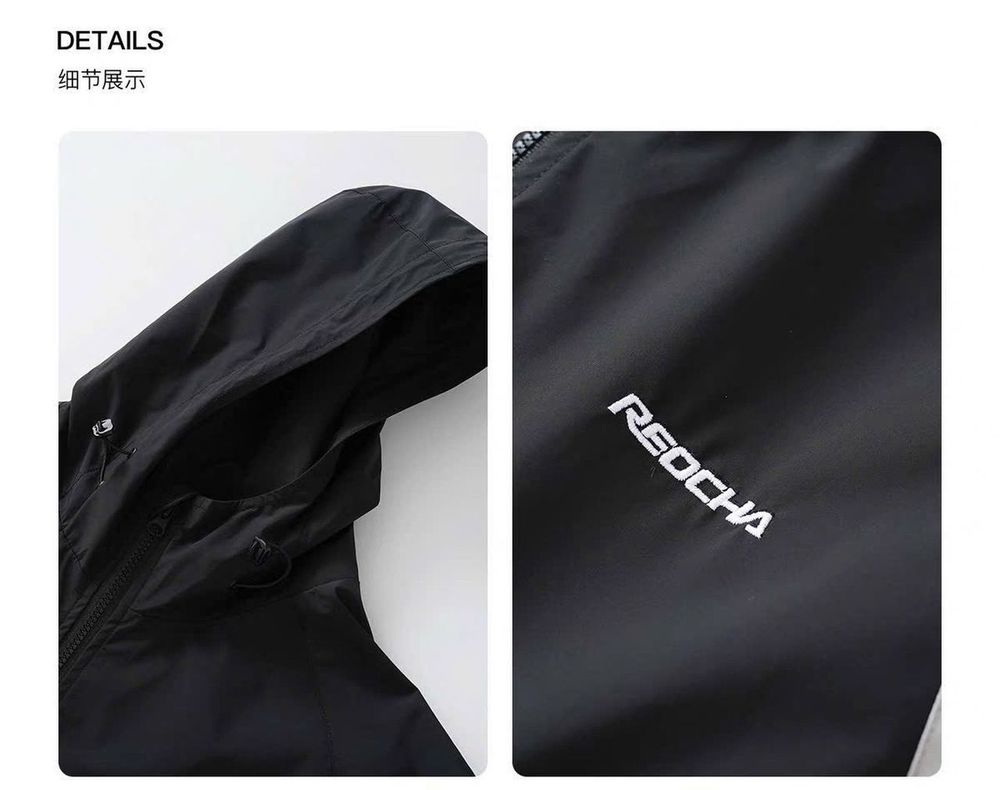 Áo khoác dù in chữ REDCHA form rộng, có túi trong