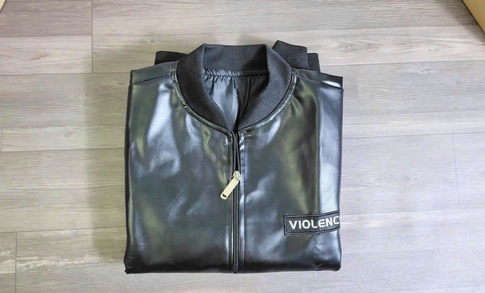 Áo khoác nam da simili thêu logo thời trang thích hợp mặc thu đông