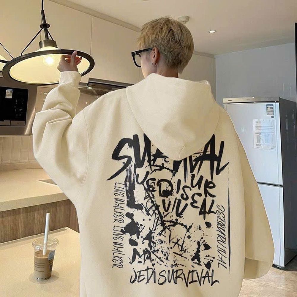 Áo hoodie in chữ SURVVAL unisex…