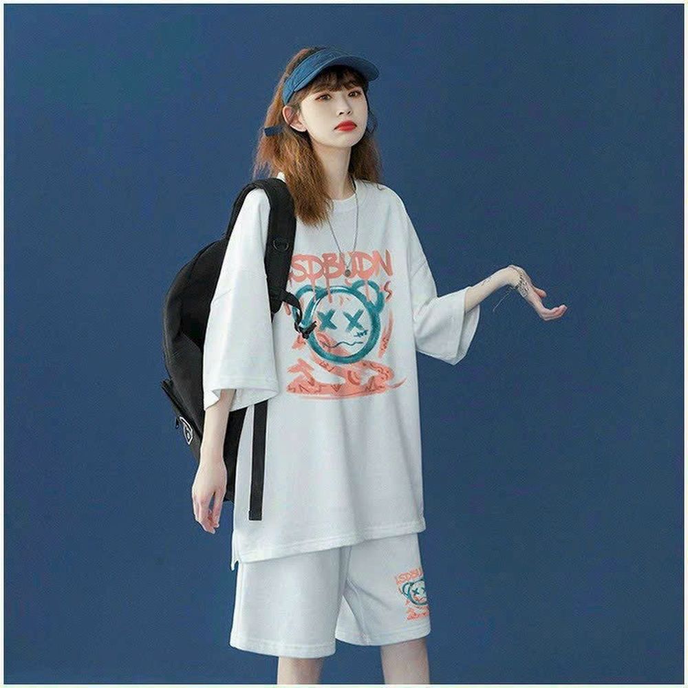 ￼Set bộ đồ Thun Nam Thể Thao Mùa Hè in mặt Gấu Kiểu Dáng Năng Động Hàn Quốc
