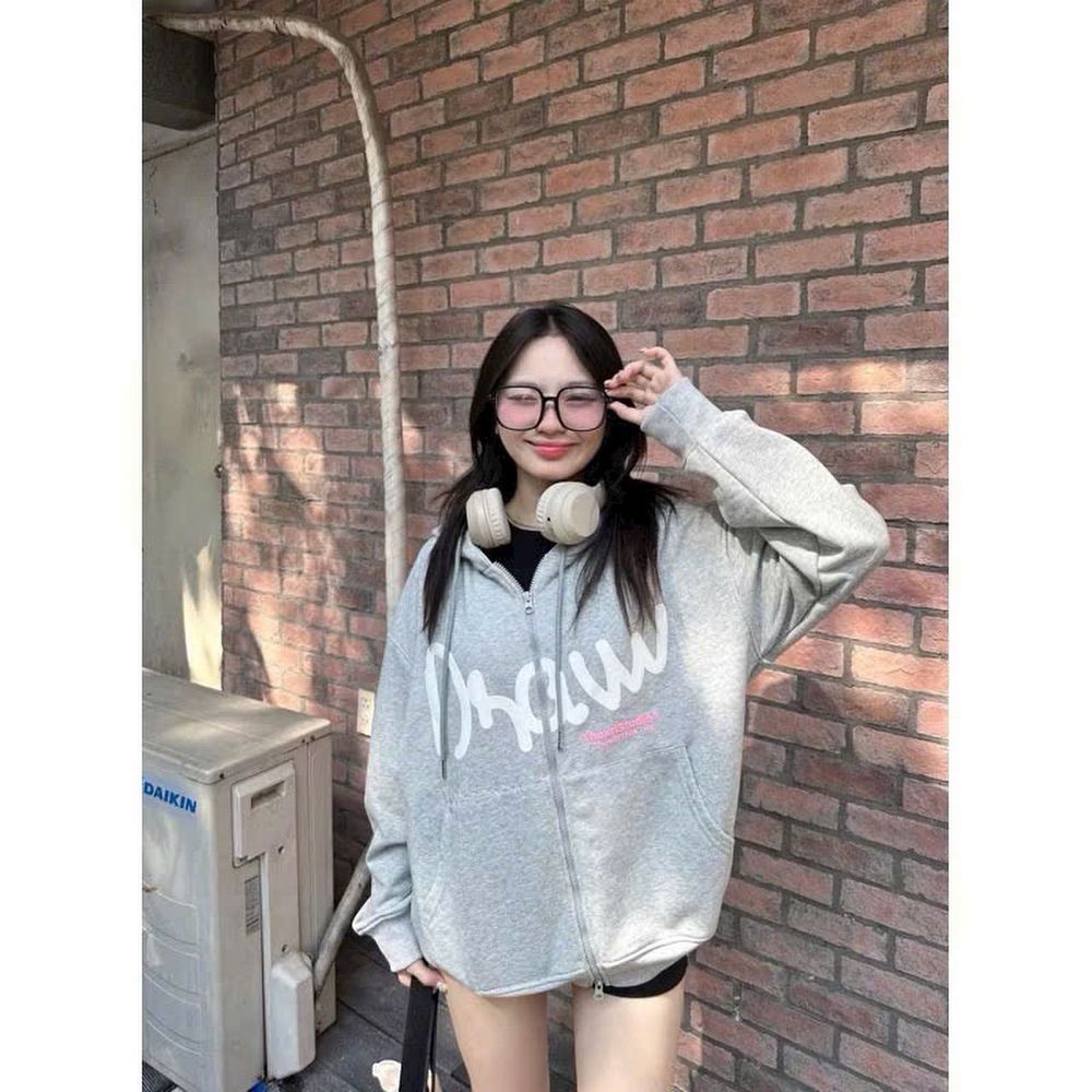 ￼Áo Hoodie nỉ bông form Unisex cho nam nữ in chữ Draw My Life cực nét, áo hoodie zip khóa