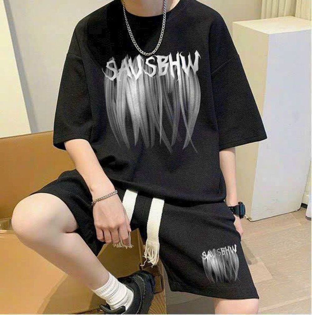 Bộ Đồ Thun Nam Nữ Tay Lỡ Form Rộng Chất Thun Da Cá Co Giãn Dày Mịn Thoáng Mát Hot Trend